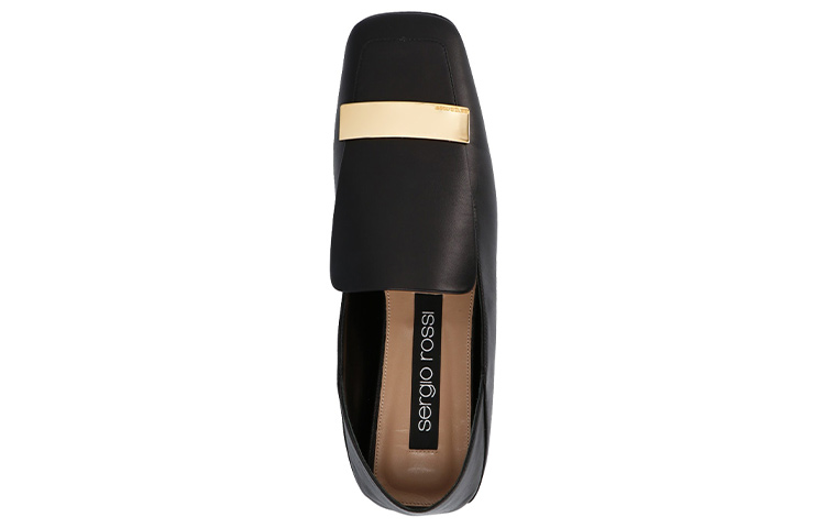 (W) SERGIO ROSSI Leather Flats 'Black' 圖 5