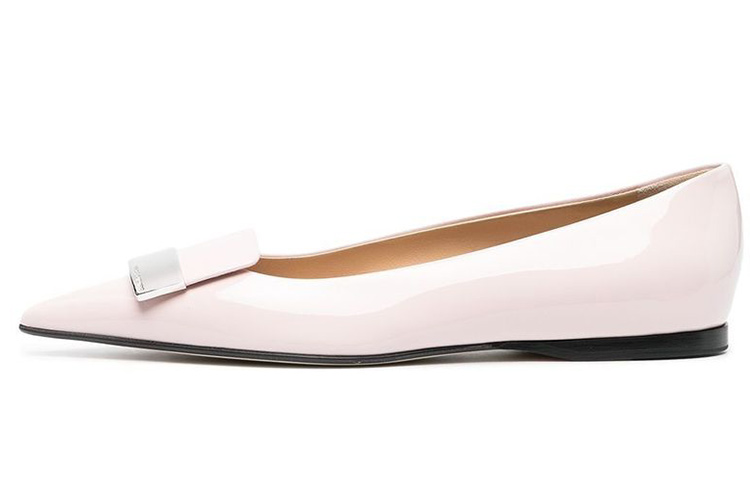 (W) SERGIO ROSSI Leather Flats 'Pink'