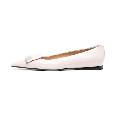 (W) SERGIO ROSSI Leather Flats 'Pink'