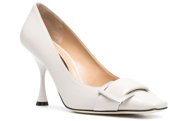 (W) SERGIO ROSSI Leather High-Heeled Pumps 'White' 圖 2