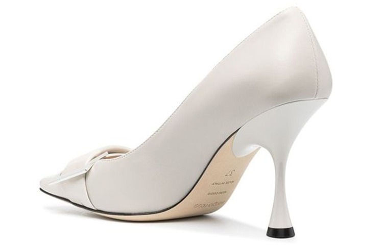 (W) SERGIO ROSSI Leather High-Heeled Pumps 'White' 圖 4