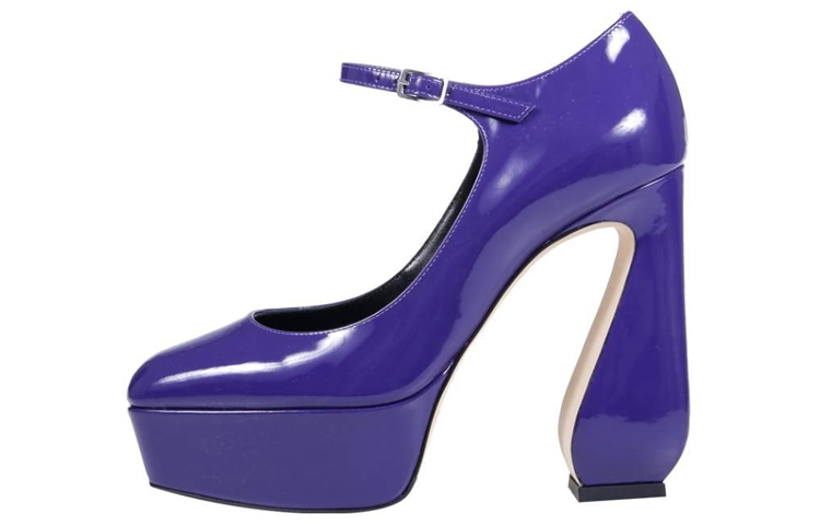 (W) SERGIO ROSSI Leather High Heels 'Fashion Chunky Purple'