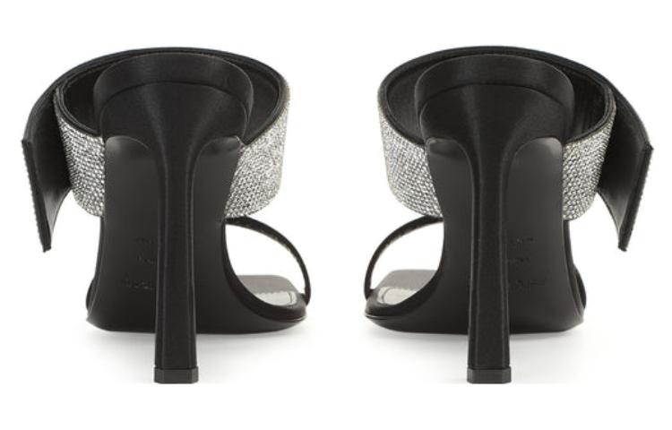 (W) SERGIO ROSSI Leather Peep-Toe Slide Heels 'Black' 圖 4