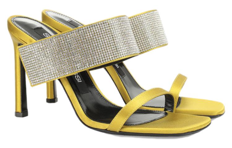 Order (W) (レディース) SERGIO ROSSI レザーピープトゥスライド "イエロー" B04650MAFT721103500 B04650MAFT721103500