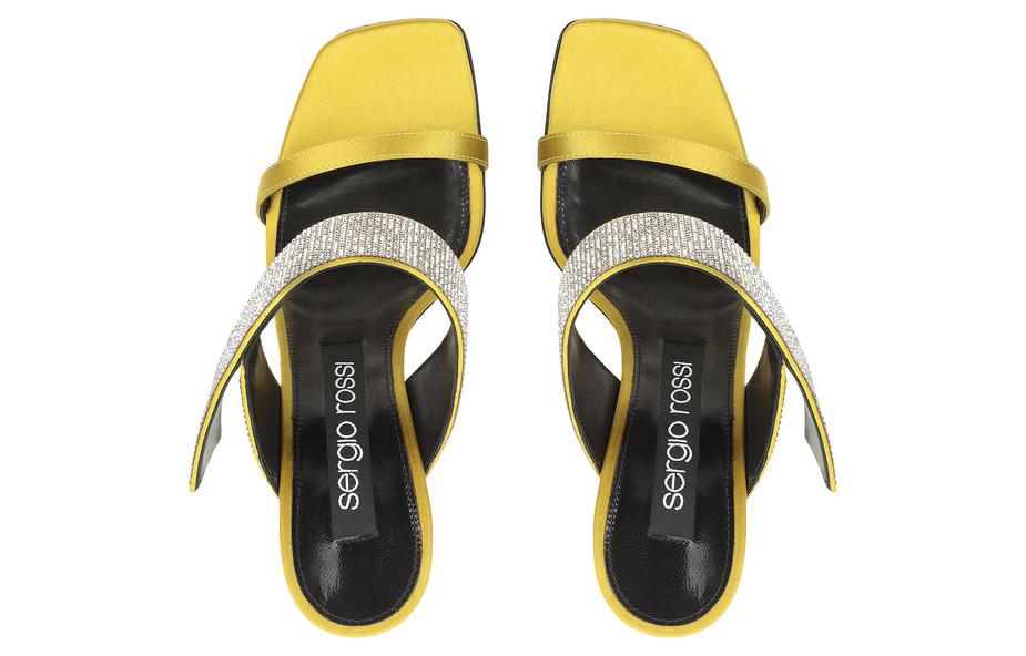 Lookbook (W) (レディース) SERGIO ROSSI レザーピープトゥスライド "イエロー" B04650MAFT721103500 B04650MAFT721103500