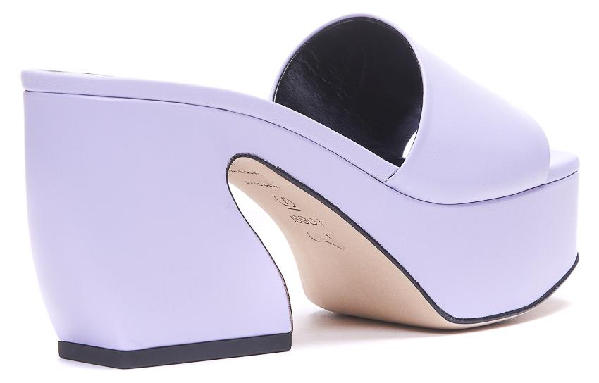 Shop (W) SERGIO ROSSI 紫色皮革厚底高跟凉鞋 A93760MNAG015316