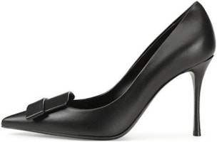 (Women) SERGIO ROSSI Leather Pointed-Toe Slip-On Stiletto 'Black' B04940MNAN071101000 (Women) SERGIO ROSSI Leather Pointed-Toe Slip-On Stiletto 'Black' B04940MNAN071101000