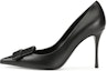 Buy (W) Sergio Rossi Kasut Kulit Hitam Tumit Tinggi Hujung Runcing Wanita Slip-On B04940MNAN071101000