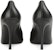 (W) Sergio Rossi Kasut Kulit Hitam Tumit Tinggi Hujung Runcing Wanita Slip-On B04940MNAN071101000