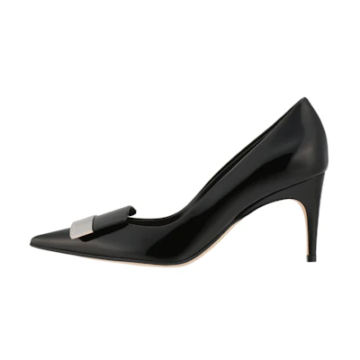 (W) SERGIO ROSSI Leather Pointed High Heels 'Black'