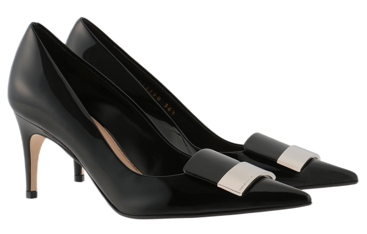 Lookbook (W) SERGIO ROSSI Sepatu Hak Tinggi Kulit Lancip 'Hitam' A78950MVIV011101000