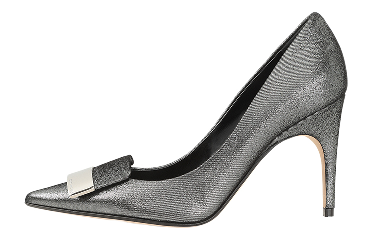 Buy (W) SERGIO ROSSI Kasut Tumit Tinggi Kulit 'Kelabu Arang' A78953MCA3011108090