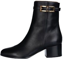 (Women) SERGIO ROSSI Leather Round-Toe Block Heel Ankle Boot 'Black' A99820MNAN071000 (Women) SERGIO ROSSI Leather Round-Toe Block Heel Ankle Boot 'Black' A99820MNAN071000