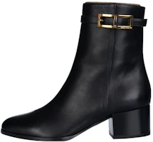 (Women) SERGIO ROSSI Leather Round-Toe Block Heel Ankle Boot 'Black' A99820MNAN071000 (Women) SERGIO ROSSI Leather Round-Toe Block Heel Ankle Boot 'Black' A99820MNAN071000
