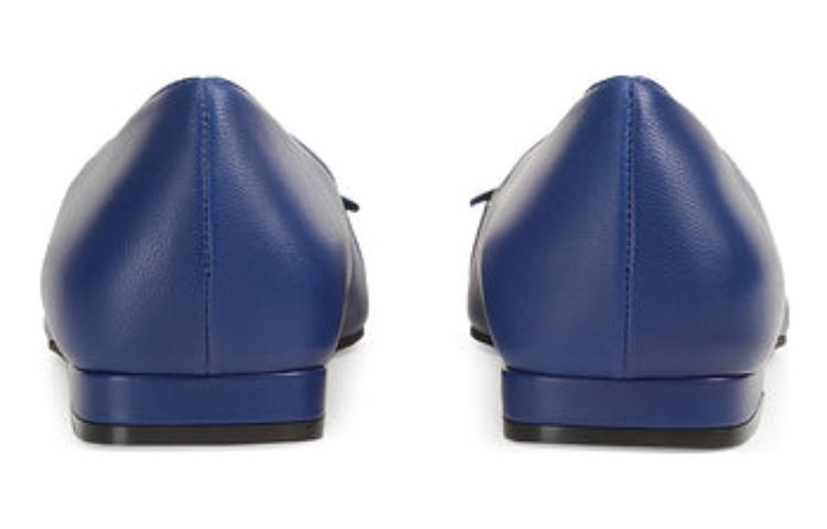 (W) SERGIO ROSSI Leather Slip-On Flat 'Blue Square Toe' 圖 4