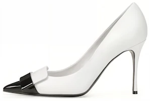(Women) Sergio Rossi Leather Slip-On Stiletto Heels 8.8cm White Black B07610MFN5951101550 (Women) Sergio Rossi Leather Slip-On Stiletto Heels 8.8cm White Black B07610MFN5951101550