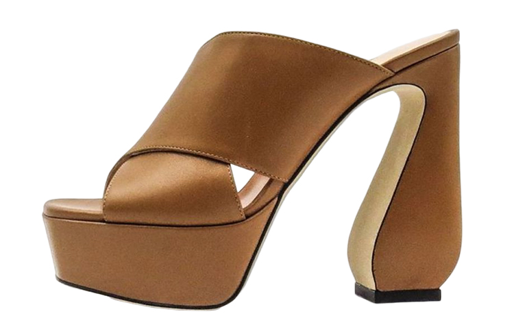 (Women) SERGIO ROSSI Leather Square-Toe Sandals 'Brown' A93770MNAG011112250