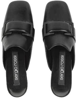 (W) SERGIO ROSSI 黑色真皮方头扣乐福鞋 A97880MNAN074101000 Lookbook (W) SERGIO ROSSI 黑色真皮方头扣乐福鞋 A97880MNAN074101000