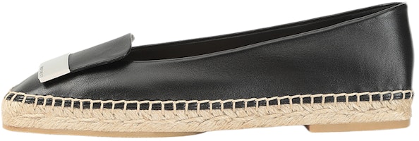 (Women) SERGIO ROSSI Leather Woven Flat 'Black' A94490MNAN074101000 (Women) SERGIO ROSSI Leather Woven Flat 'Black' A94490MNAN074101000