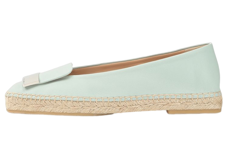 (Women) SERGIO ROSSI Leather Woven Flats 'Mint Green' A94490MNAN074103119