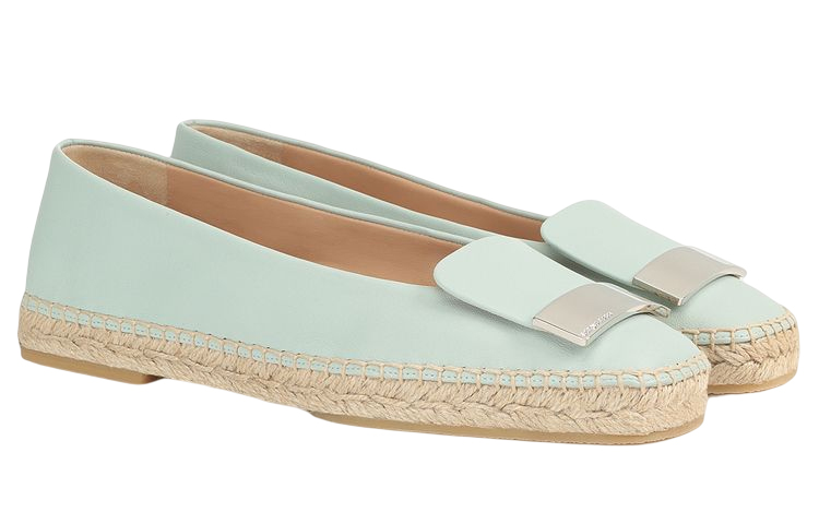 (W) SERGIO ROSSI Leather Woven Flats 'Mint Green' 圖 2