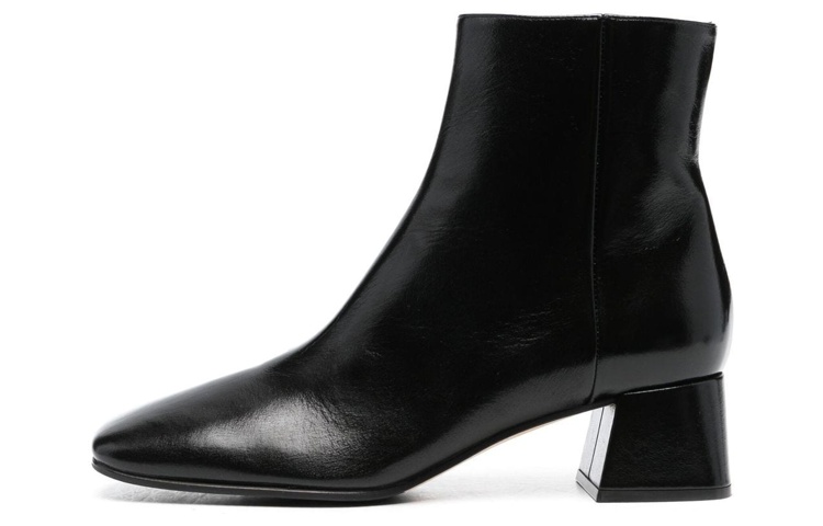 (W) SERGIO ROSSI Leather Zip Booties 'Black'