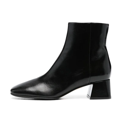 (W) SERGIO ROSSI Leather Zip Booties 'Black'