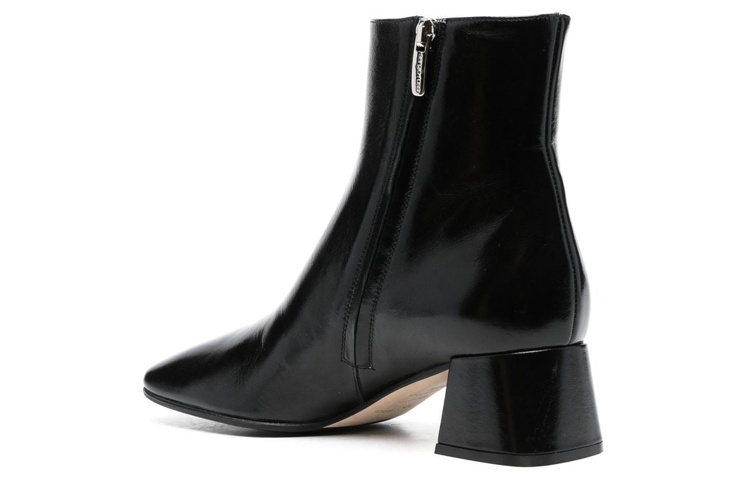 (W) SERGIO ROSSI Leather Zip Booties 'Black' 圖 3