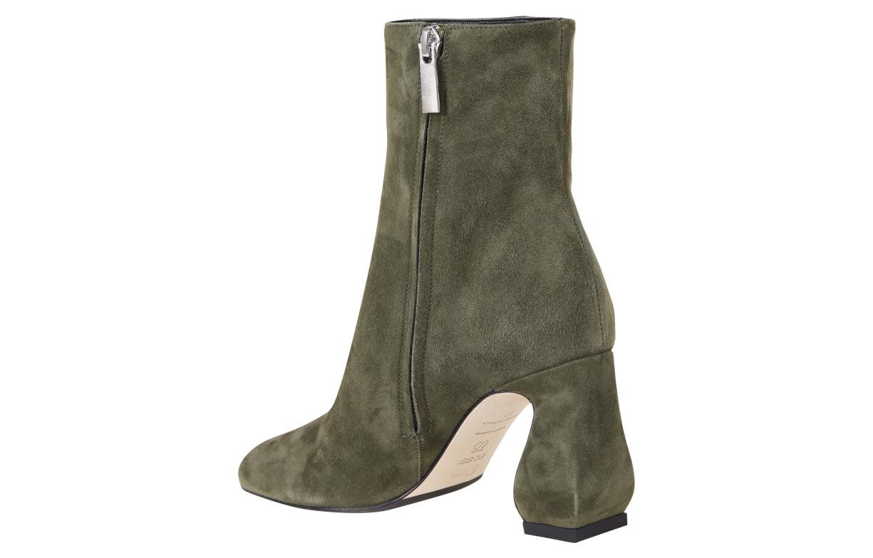 (W) SERGIO ROSSI Leather Zip Booties 'Green' 圖 4