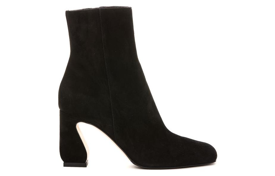 (W) SERGIO ROSSI Leather Zip High-Heeled Booties 'Black' 圖 2
