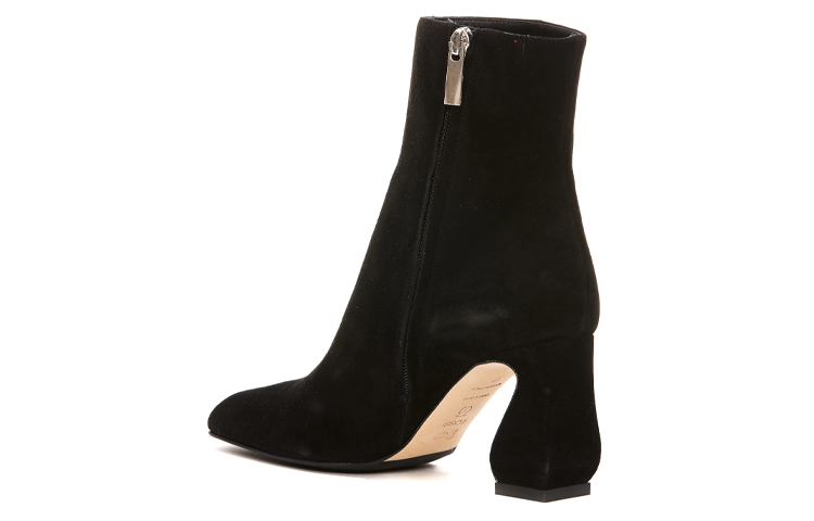 (W) SERGIO ROSSI Leather Zip High-Heeled Booties 'Black' 圖 4