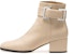 (Women) SERGIO ROSSI Leather Zipper Round Toe Ankle Boot 'Beige' A88930MNAN079180310