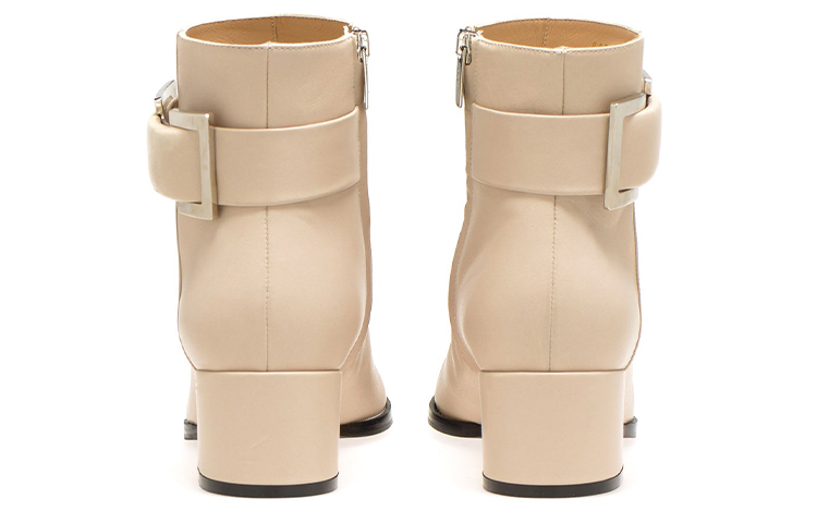 Lookbook SERGIO ROSSI 羊皮 拉鍊圓頭 時尚短靴 女款 米色