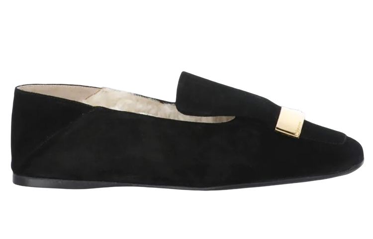 (W) SERGIO ROSSI Loafer 'Velvet Fashion Square Toe Black' 圖 2