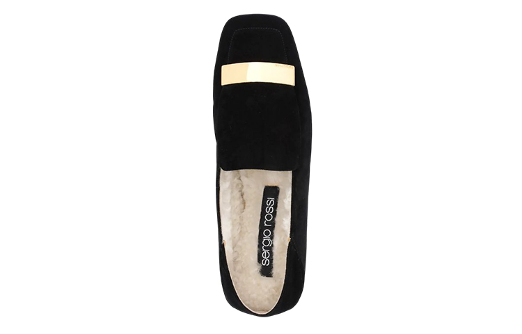 (W) SERGIO ROSSI Loafer 'Velvet Fashion Square Toe Black' 圖 5