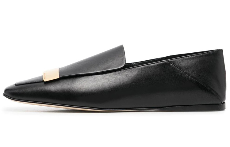 (Women) SERGIO ROSSI Loafer Flat 'Black Square Toe' A77990MNAN071000170