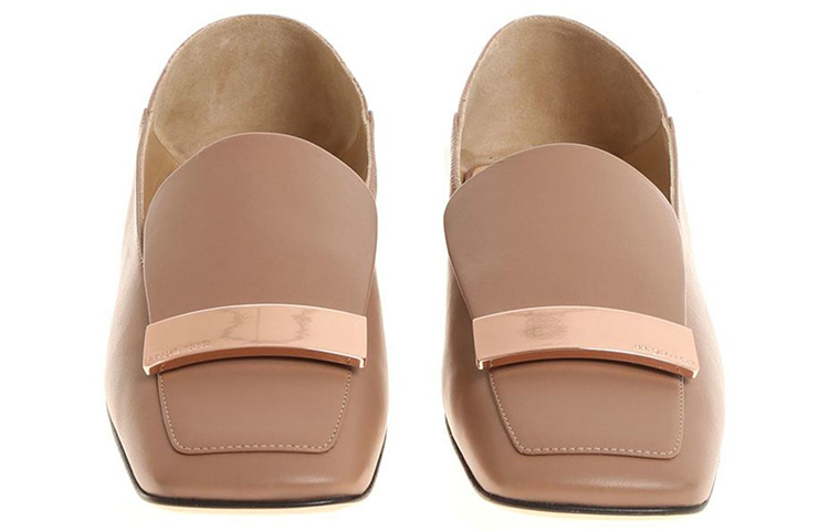 Lookbook (W) SERGIO ROSSI 粉色方头乐福鞋平底鞋 A77990MNAN075755170