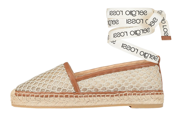 (Women) SERGIO ROSSI Mesh Espadrille Flats 'Beige' A98530MFI5484102231
