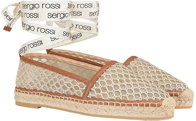 (Women) SERGIO ROSSI Mesh Espadrille Flats 'Beige' A98530MFI5484102231 Order (Women) SERGIO ROSSI Mesh Espadrille Flats 'Beige' A98530MFI5484102231