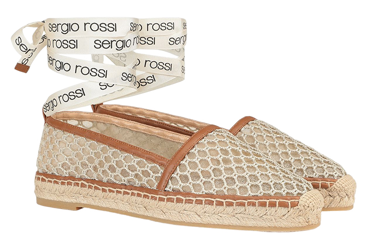 Order (Women) SERGIO ROSSI Mesh Espadrille Flats 'Beige' A98530MFI5484102231