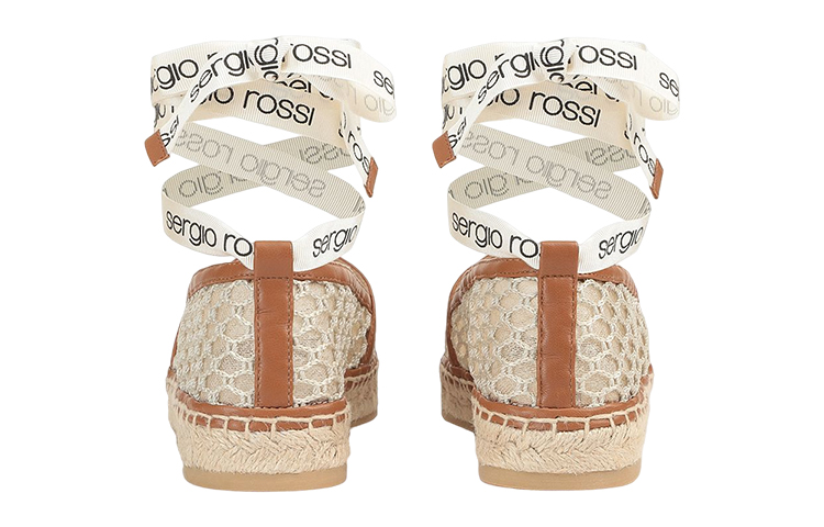 Shop (Women) SERGIO ROSSI Mesh Espadrille Flats 'Beige' A98530MFI5484102231