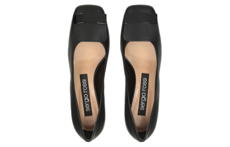 Lookbook (Women) SERGIO ROSSI Mid-Heel Pump 'Black Pebble Leather' A86431MMVR131101000