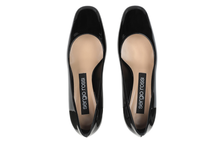 Lookbook (W) SERGIO ROSSI Tacón Medio 'Cuero Charol Negro' A94440MVIV011101000