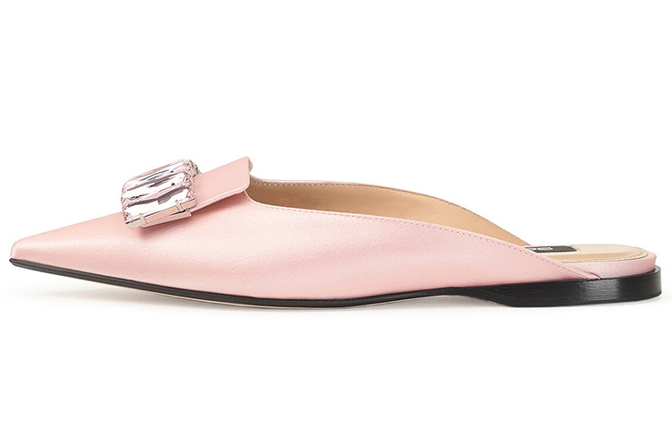 (W) SERGIO ROSSI Mule Flat 'Pink Fashion Leather'