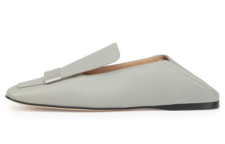 (W) SERGIO ROSSI Nappa Leather Flats 'Grey'