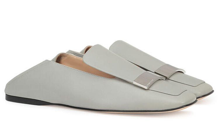 (W) SERGIO ROSSI Nappa Leather Flats 'Grey' 圖 3