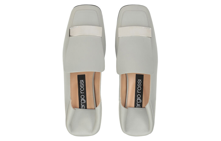 (W) SERGIO ROSSI Nappa Leather Flats 'Grey' 圖 4