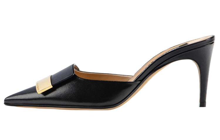 (W) SERGIO ROSSI Nappa Leather High Heels 'Black'