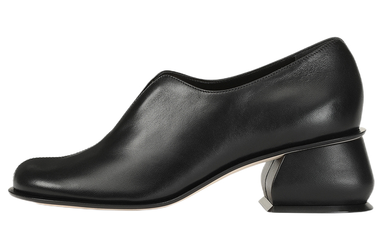 (W) SERGIO ROSSI Nappa Leather Mid-Heel Pumps 'Black'