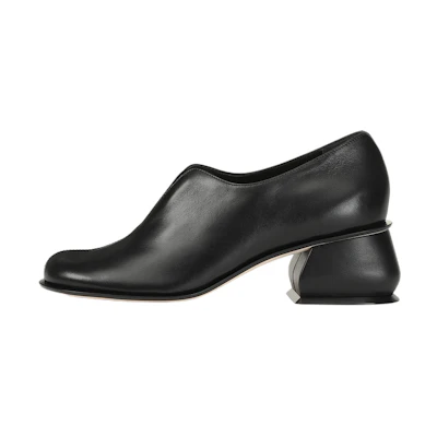 (W) SERGIO ROSSI Nappa Leather Mid-Heel Pumps 'Black'